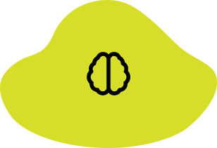 A yellow hat with an image of a brain on it.